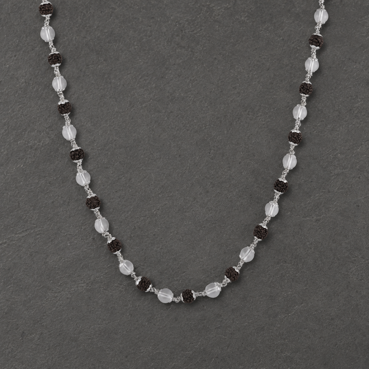 28–30 inch Rudraksha Sphatik Mala craftsmanship view