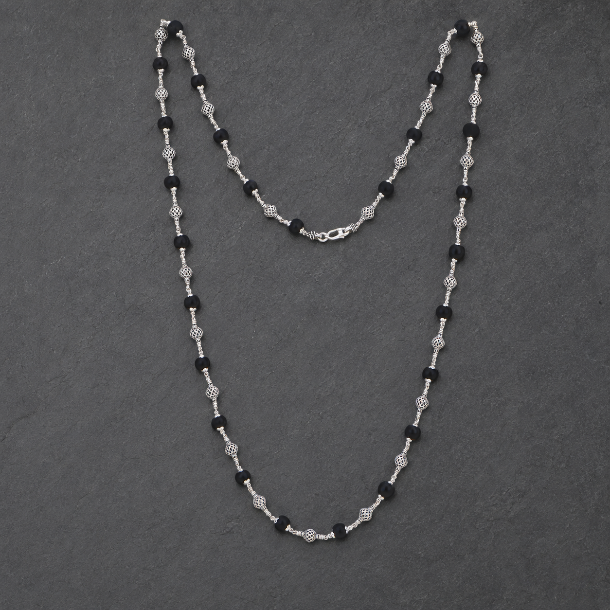 29 inch Karungali silver Mala craftsmanship view