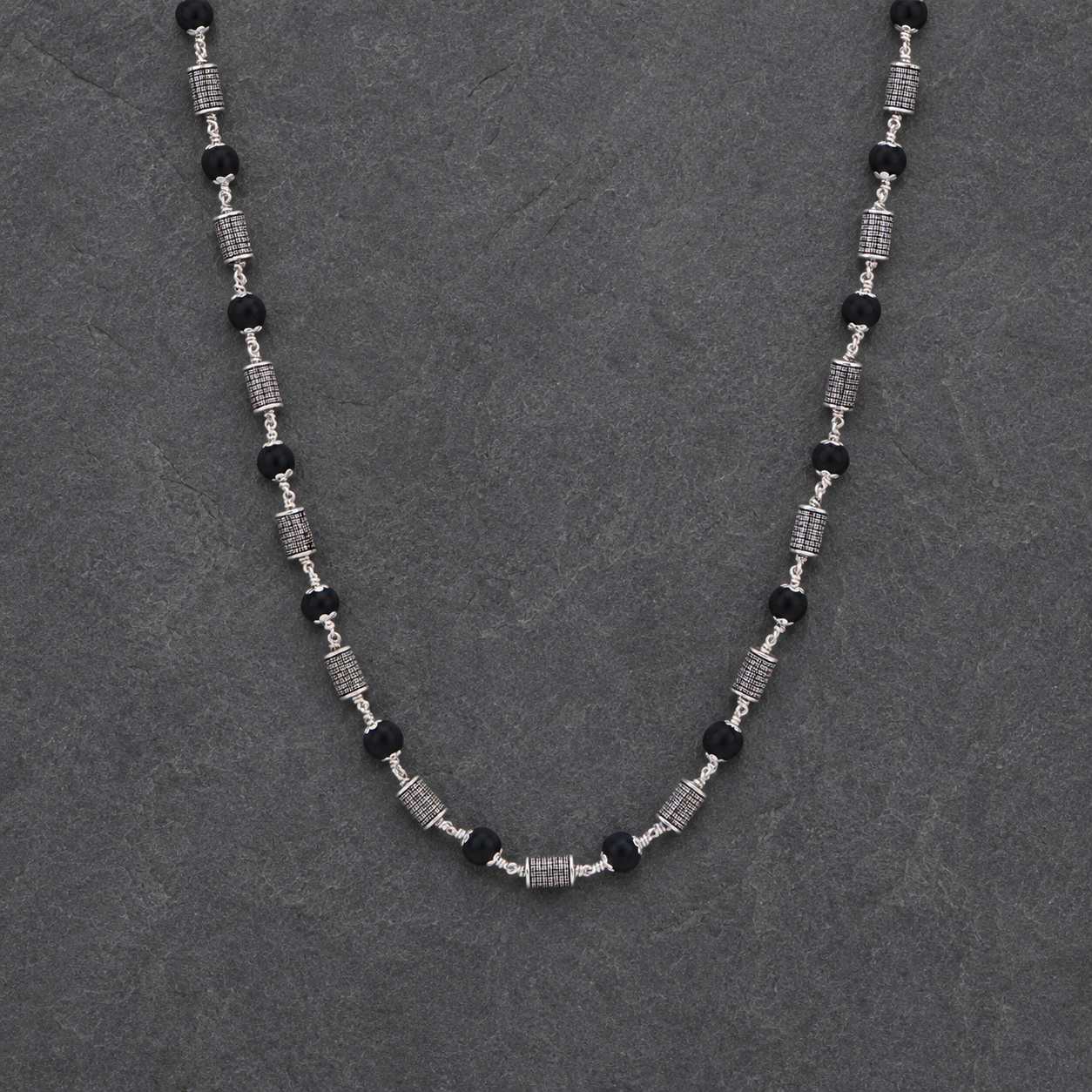 32 inch Karungali silver Mala craftsmanship view