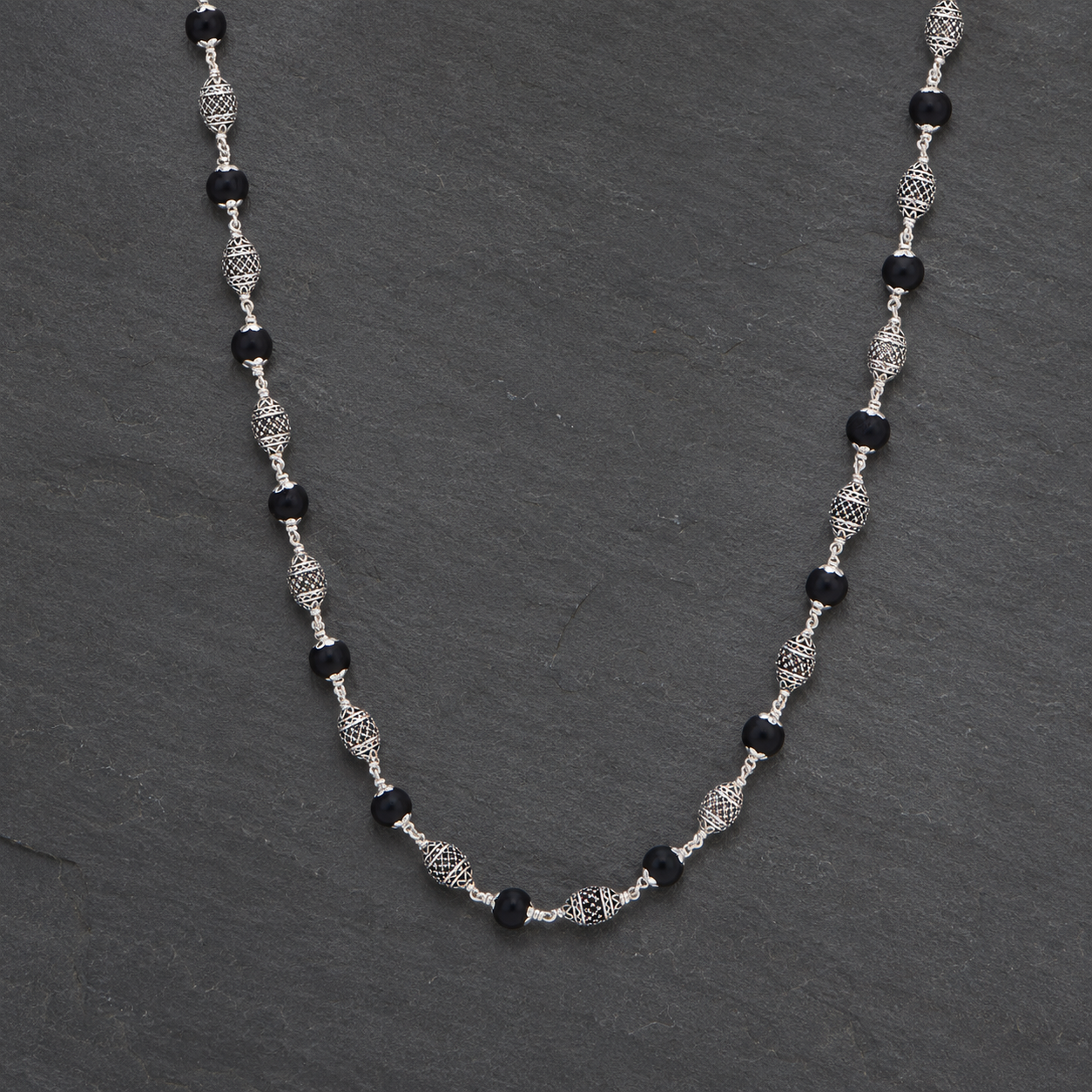 33 inch Karungali silver Mala craftsmanship view
