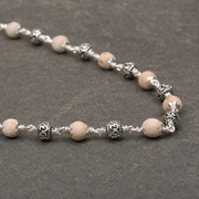 5–6 mm Tulsi mala with 925 silver Om beads