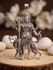 925 Silver Kaal Bhairav Pendant with Oxidized Finish and Hollow Back