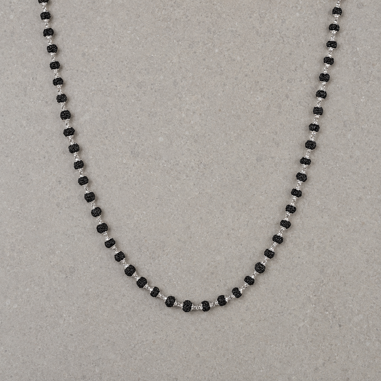 Brown 5 Mukhi Rudraksha Mala with 925 silver links