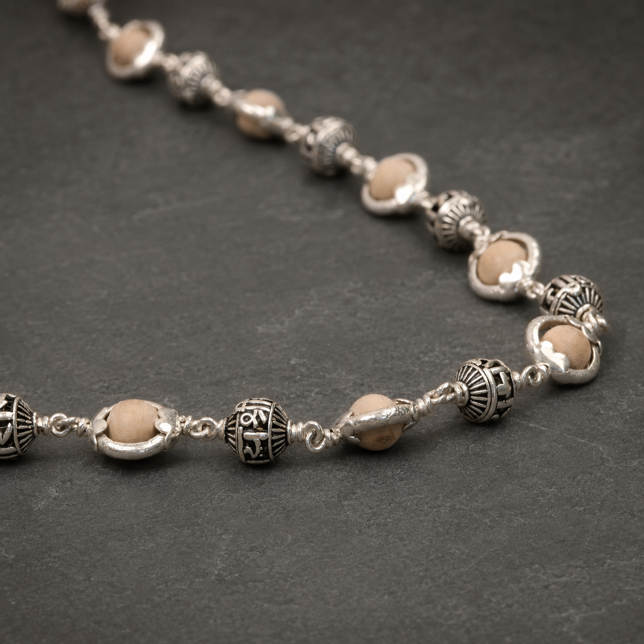 Tulsi Jay Shree Ram 925 Silver Capping Mala