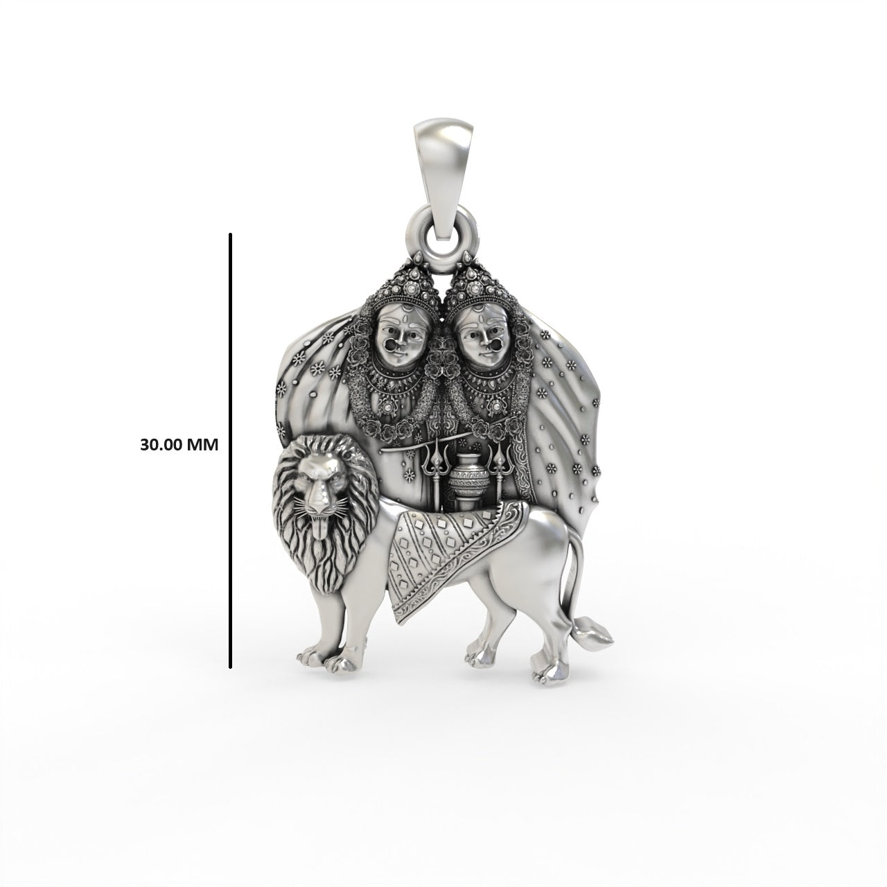 925 Silver Chamunda Maa Pendant
