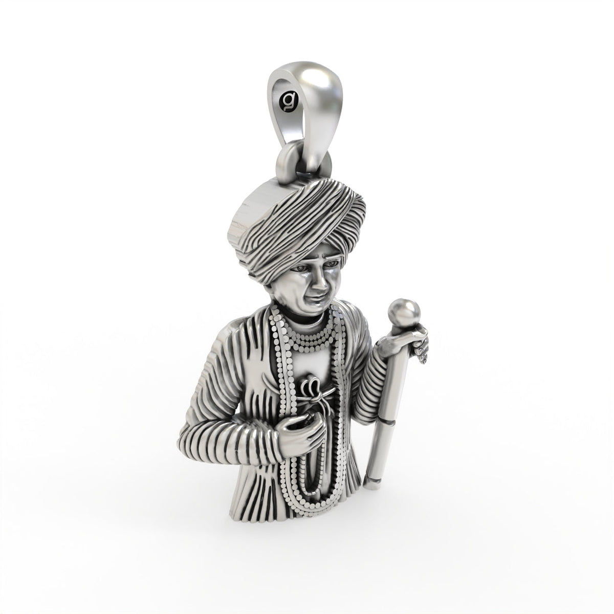 Handmade Jalaram Bapa silver pendant design