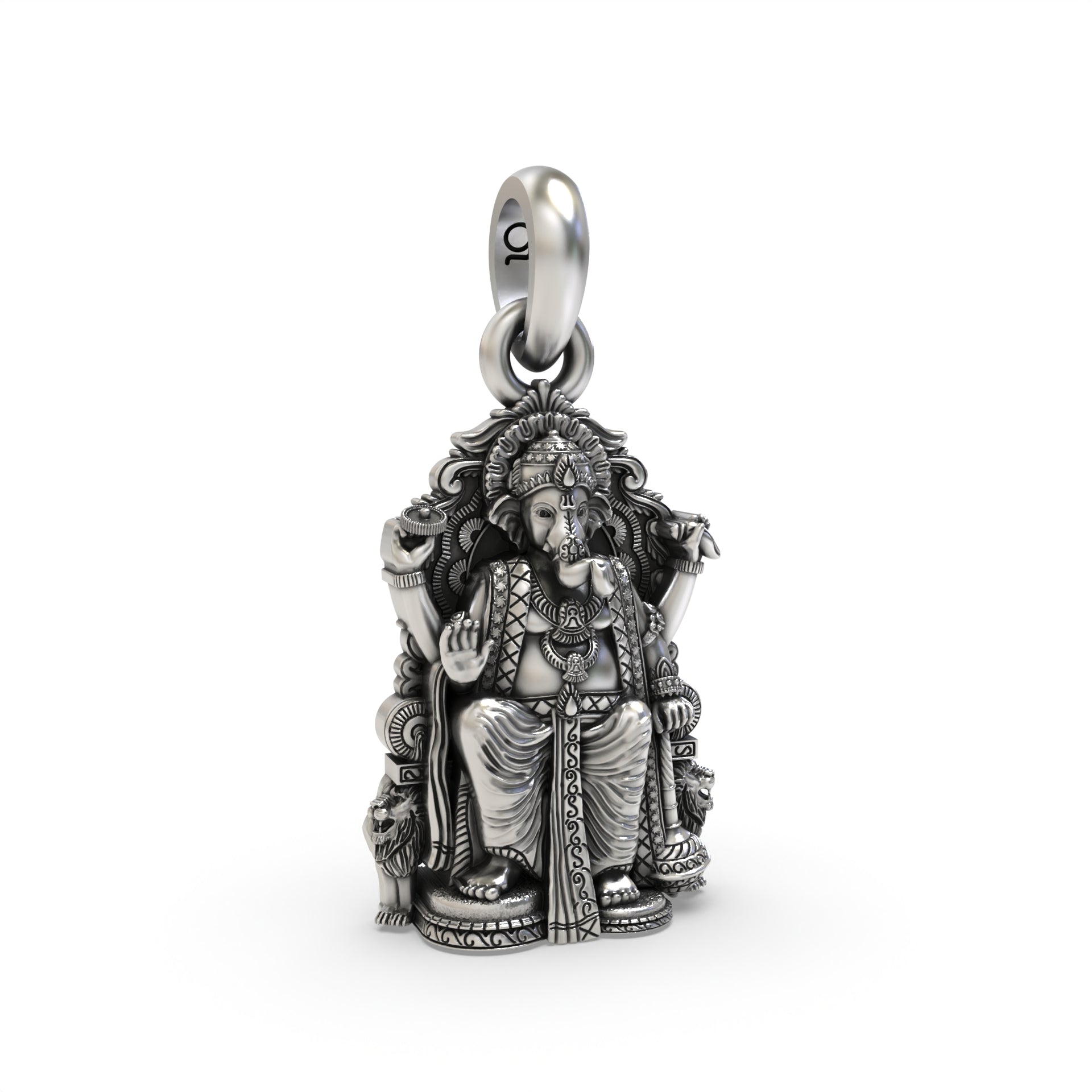 Silver Lal Bagh Ka Raja Ganesh Pendant