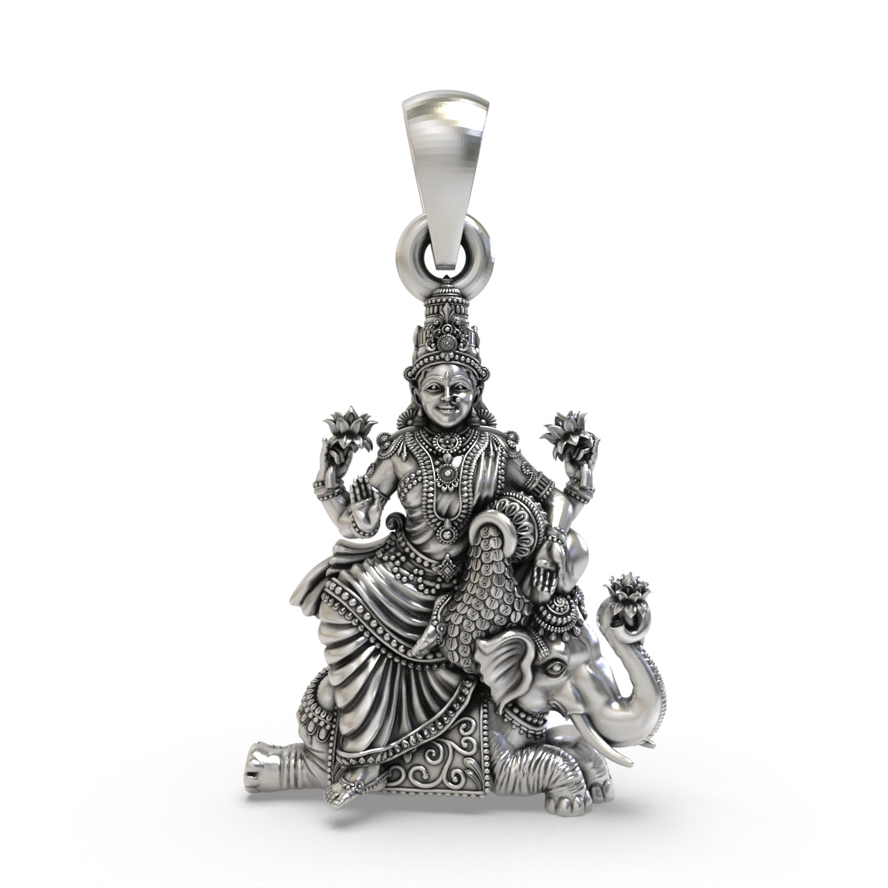 Kamalatmika Silver Pendant – Lotus Grace, Abundance & Divine Beauty