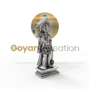Oxidized Karuppasamy deity locket detailed front view