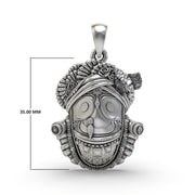 Oxidized Jagannath face locket floral craftsmanship view