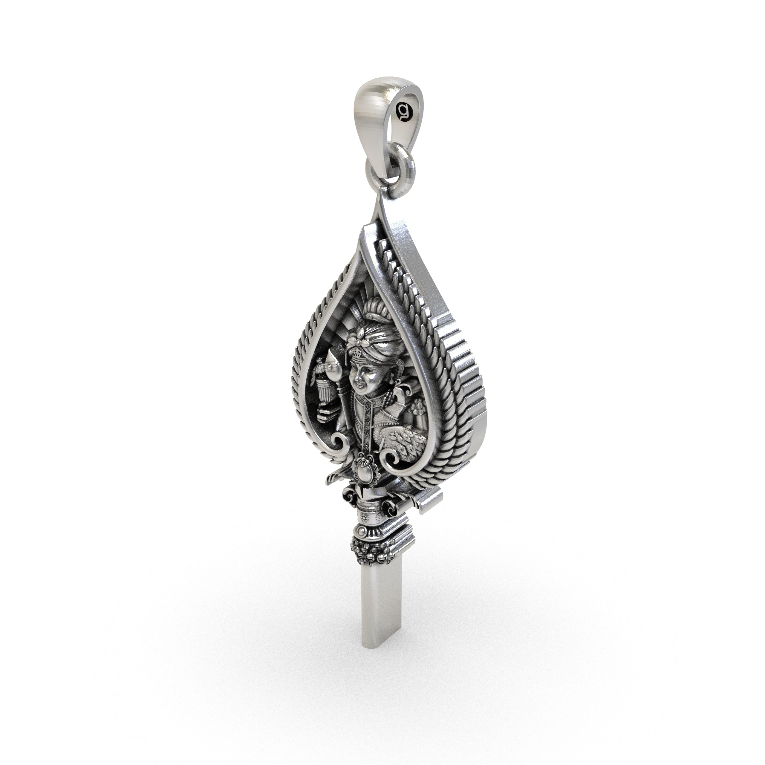 925 Silver Vel Pendant with Murugan Face