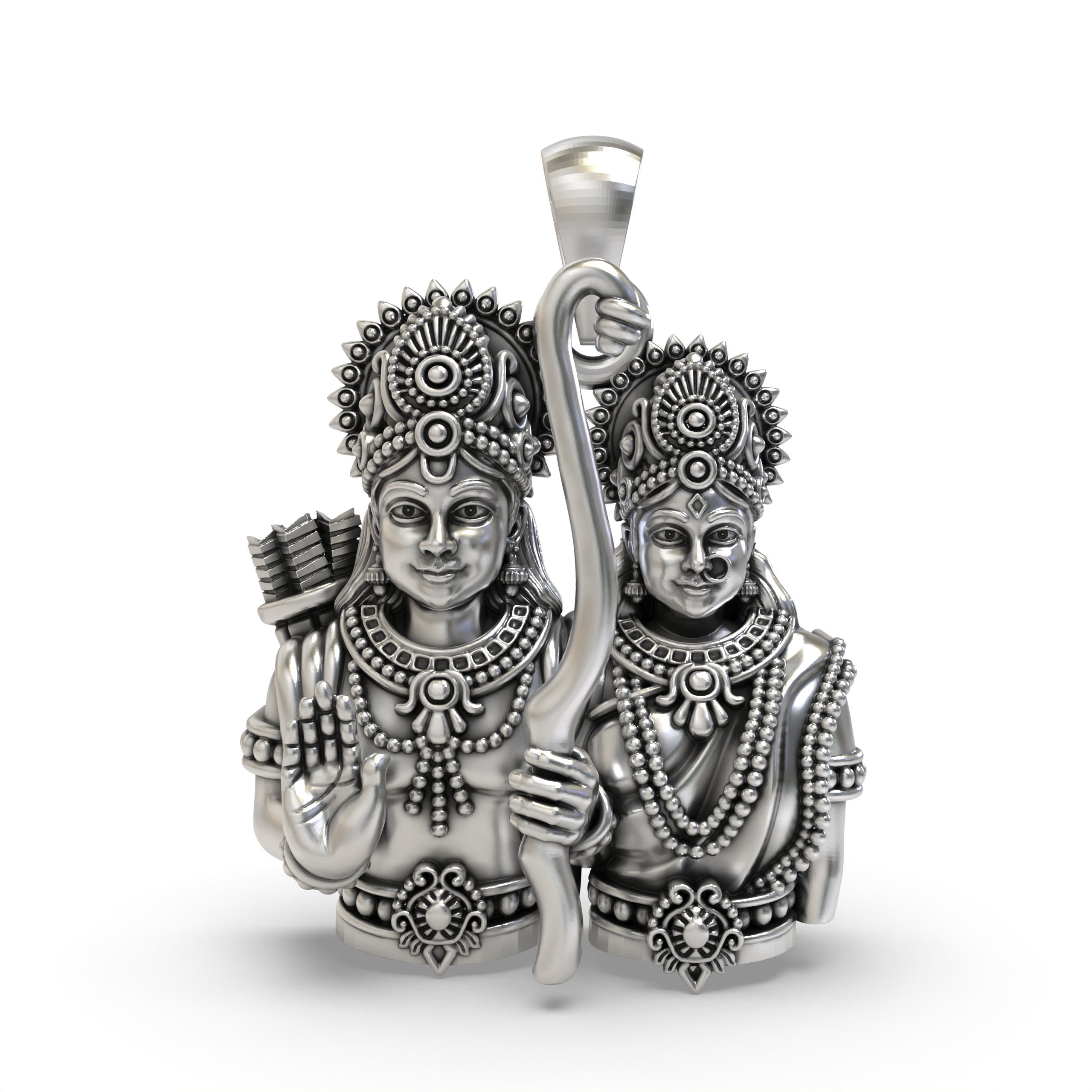 925 Sterling Silver Ram Sita Pendant