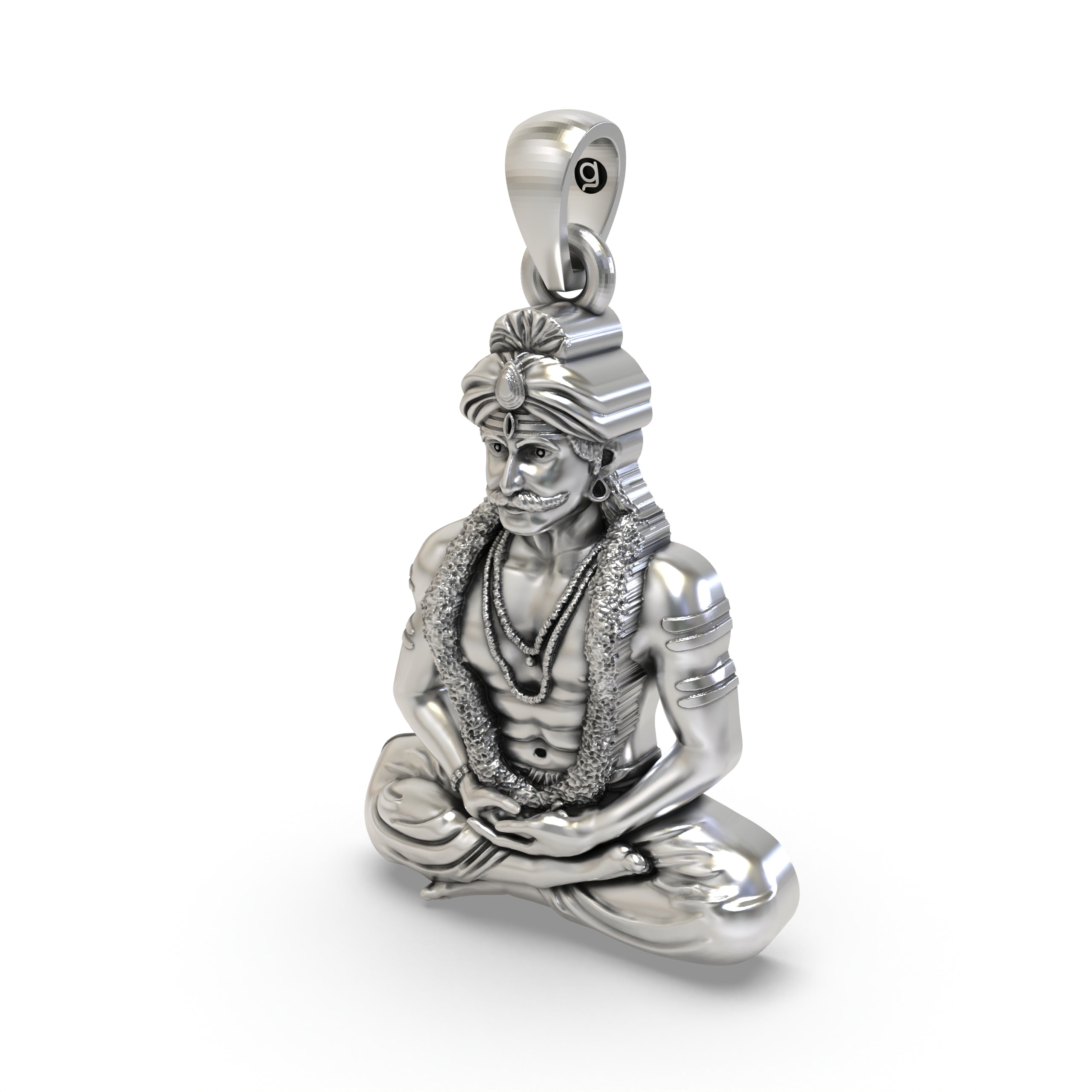 925 Silver Muneshwara Swamy Pendant – South Indian Guardian Deity Jewelry