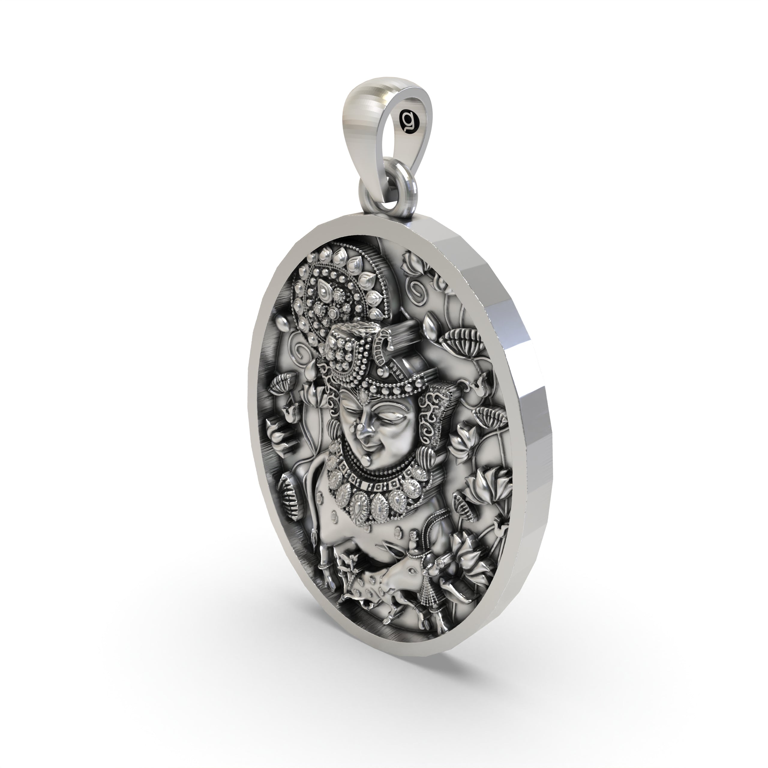 925 Silver Shreenathji Face Pendant – Nathdwara Krishna Jewelry