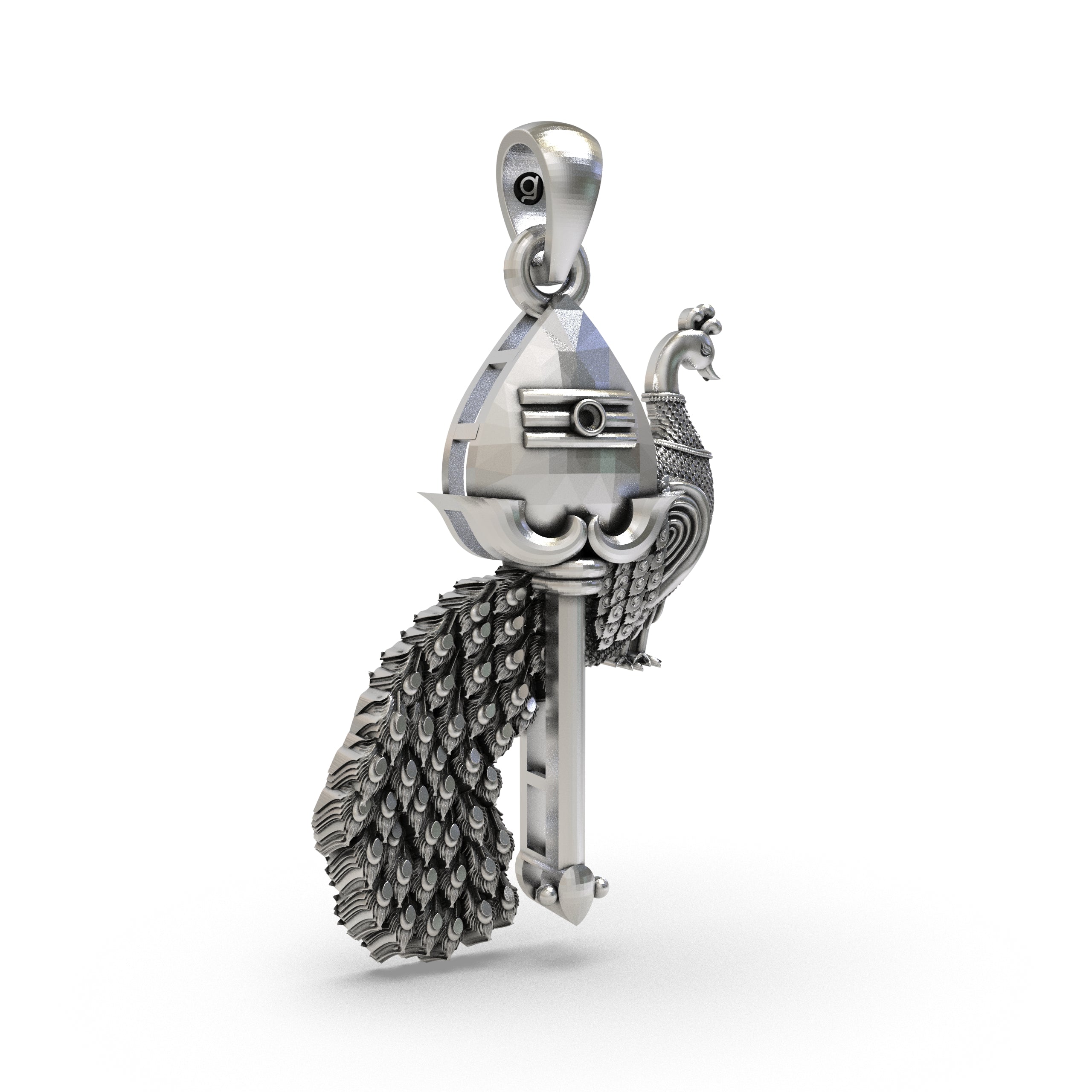 925 Silver The Vel with Peacock Pendant – Divine Protection & Power