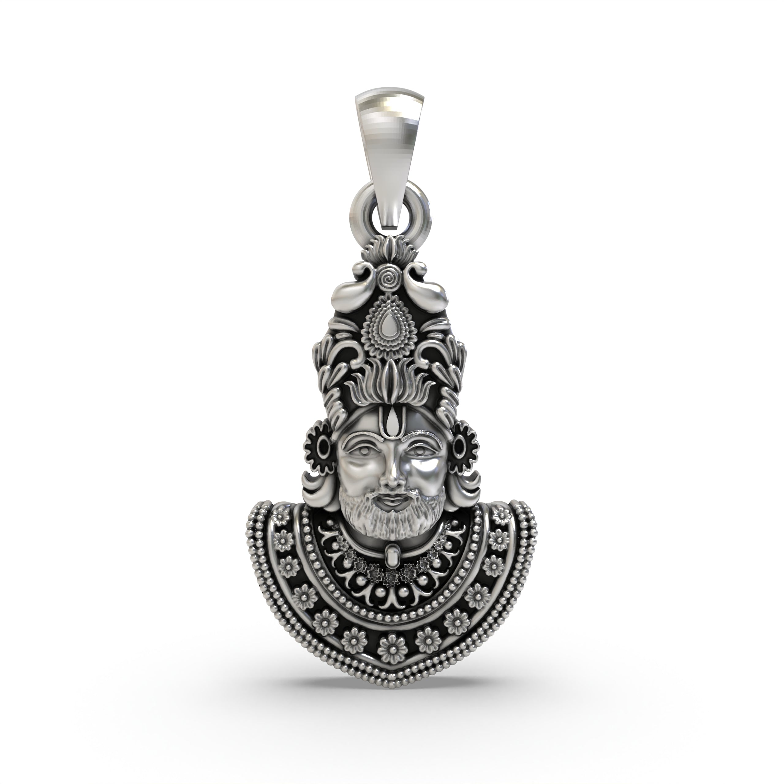 Sterling Silver Khatu Shyam Pendant for Men & Women | Devotional Jewelry