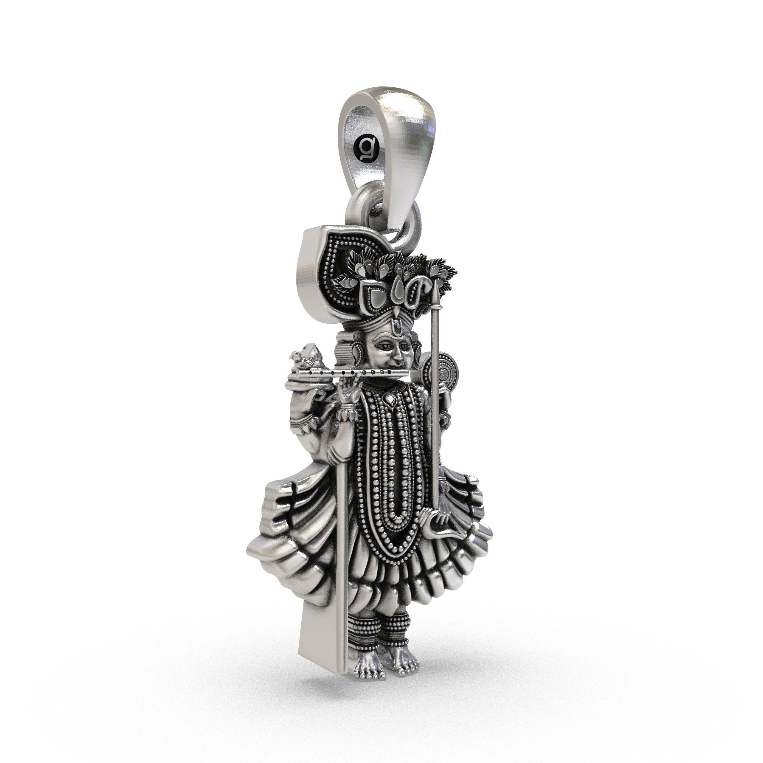 925 Silver Shri Ranchhodraiji Maharaj Pendant – Dakor Krishna Jewelry | Handmade Spiritual Pendant for Devotees