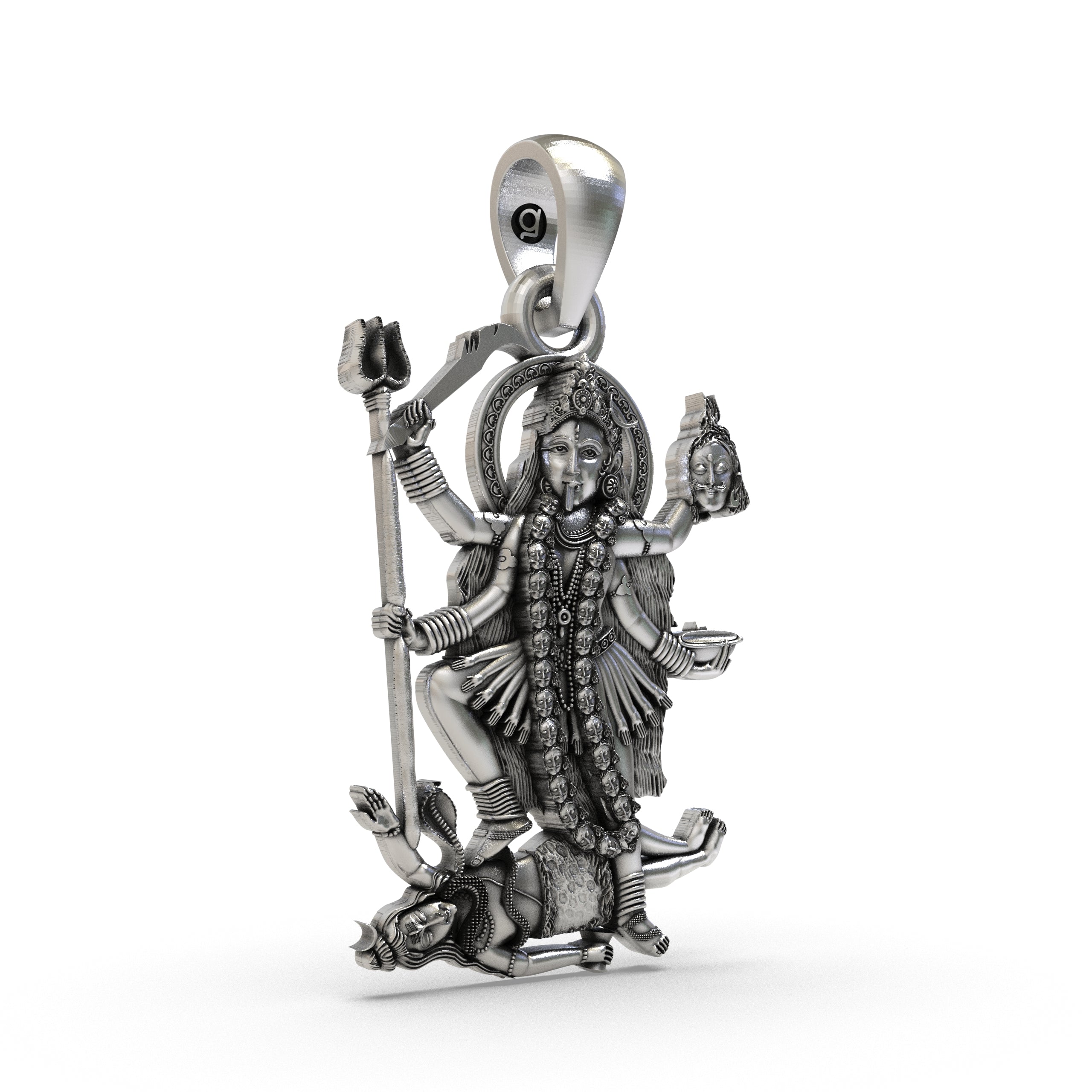 925 Silver Kalimaa Pendant | Fierce Hindu Goddess Kali Ma Locket | Spiritual Jewelry for Protection & Power