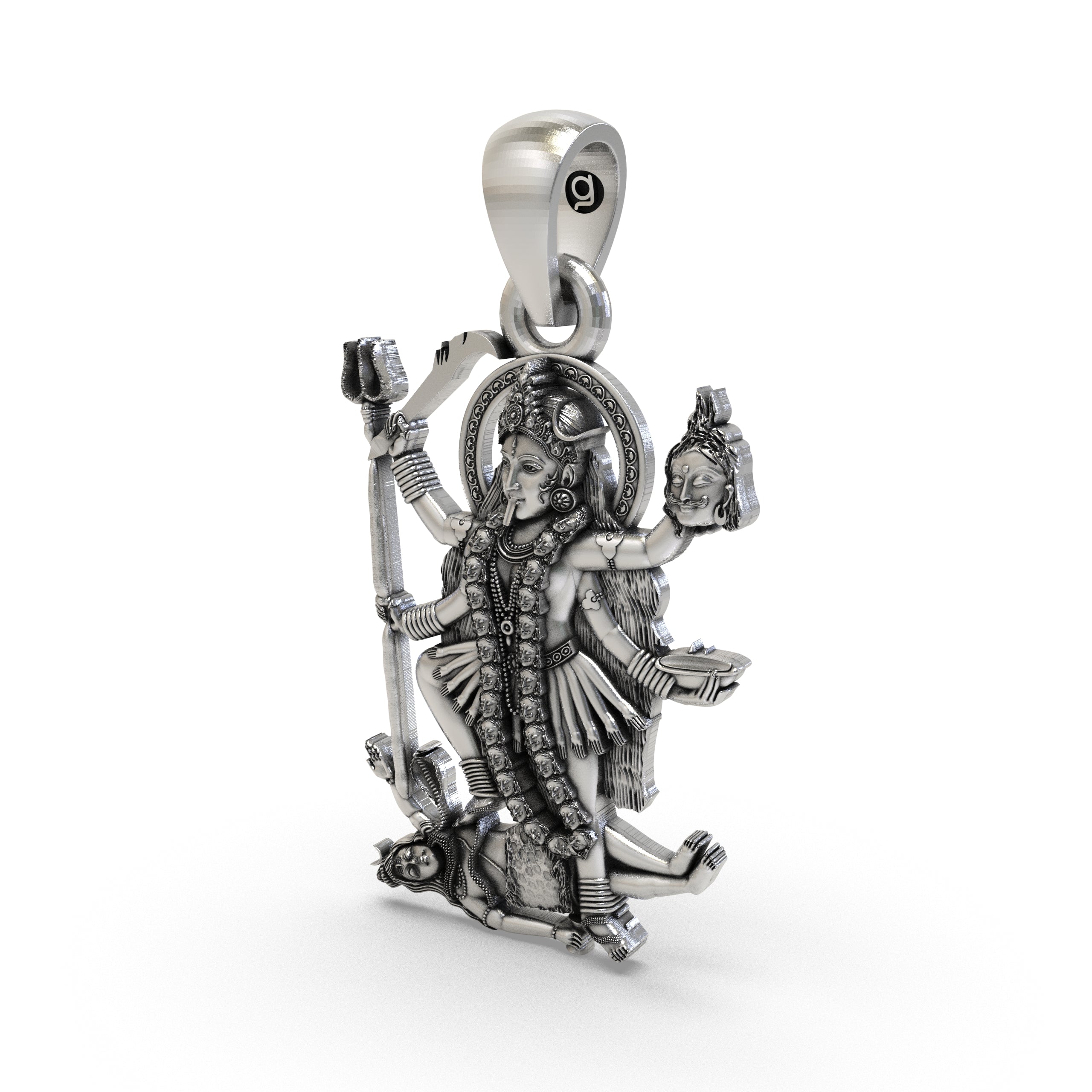 925 Silver Kalimaa Pendant | Fierce Hindu Goddess Kali Ma Locket | Spiritual Jewelry for Protection & Power