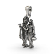 925 Silver Radha Krishna Pendant - Divine Love & Devotion Jewelry for Spiritual Blessings