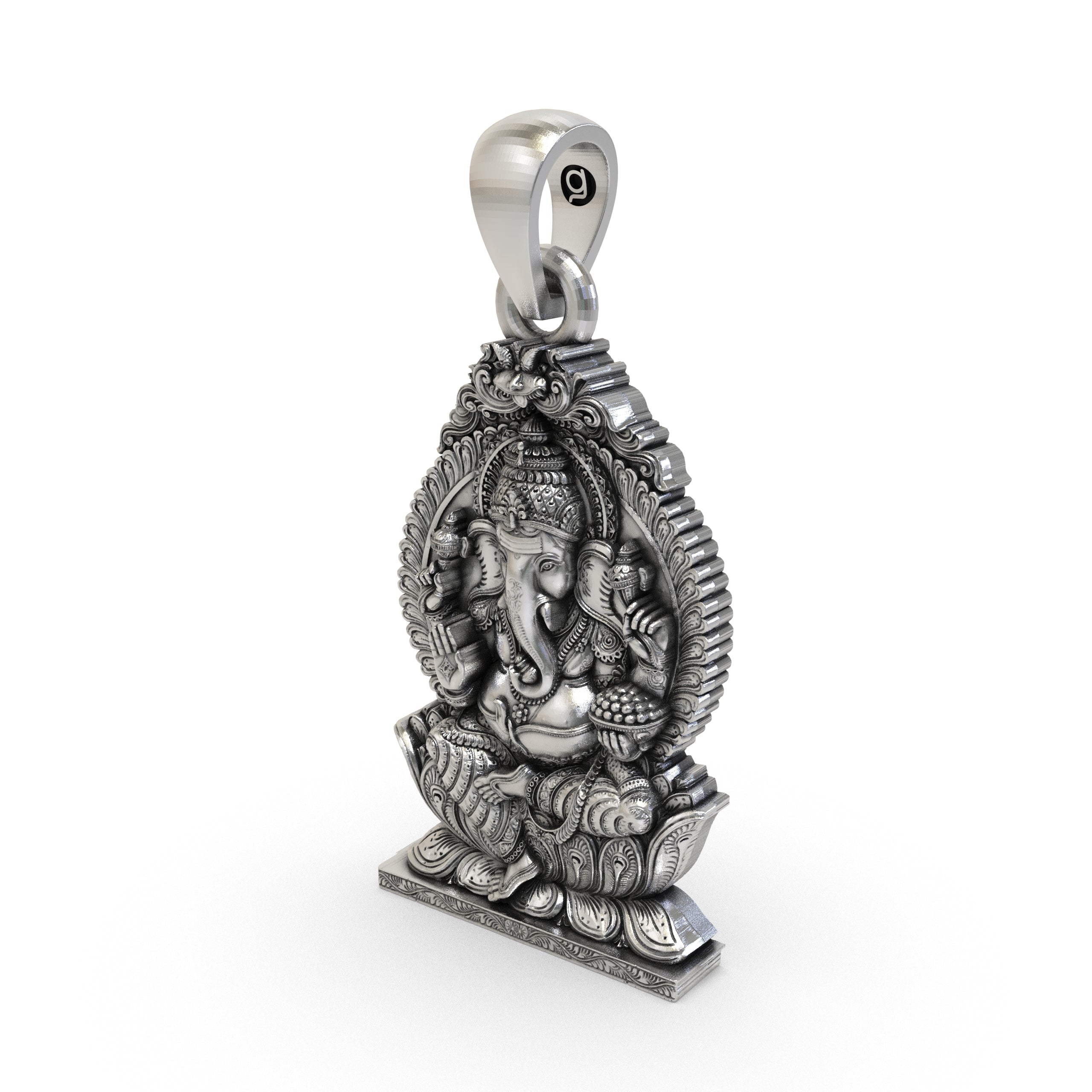 925 Silver Ganpati Pendant | Lord Ganesha Jewelry | Hindu God Pendant for Men & Women | Spiritual Ganesh Locket | Handmade Sterling Silver Pendant