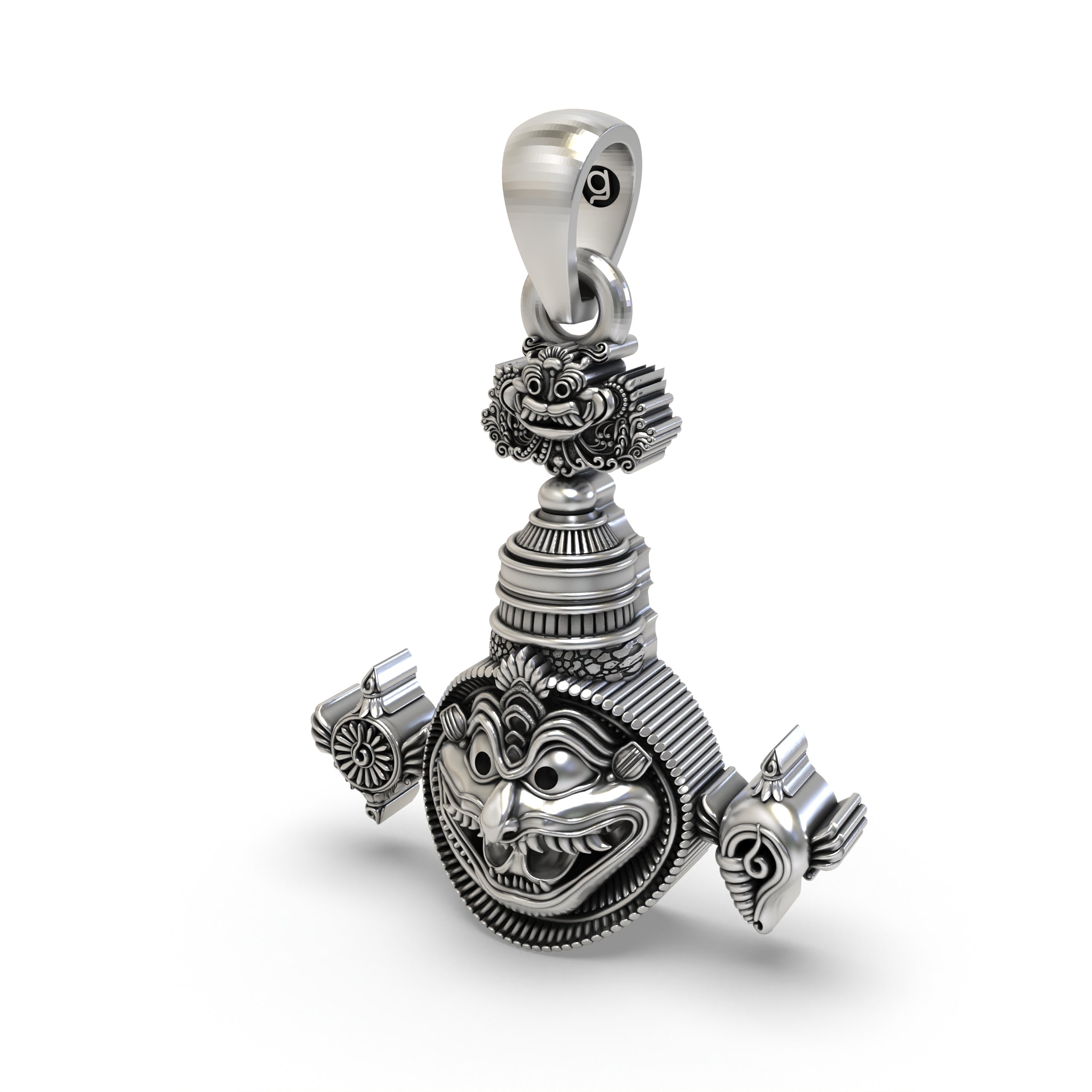 925 Silver Narasimha Pendant with Shankh & Chakra