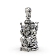 925 Silver Lakshmi Narasimha Pendant | Oxidized Temple Finish