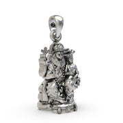 925 Silver Lakshmi Narasimha Pendant | Oxidized Temple Finish