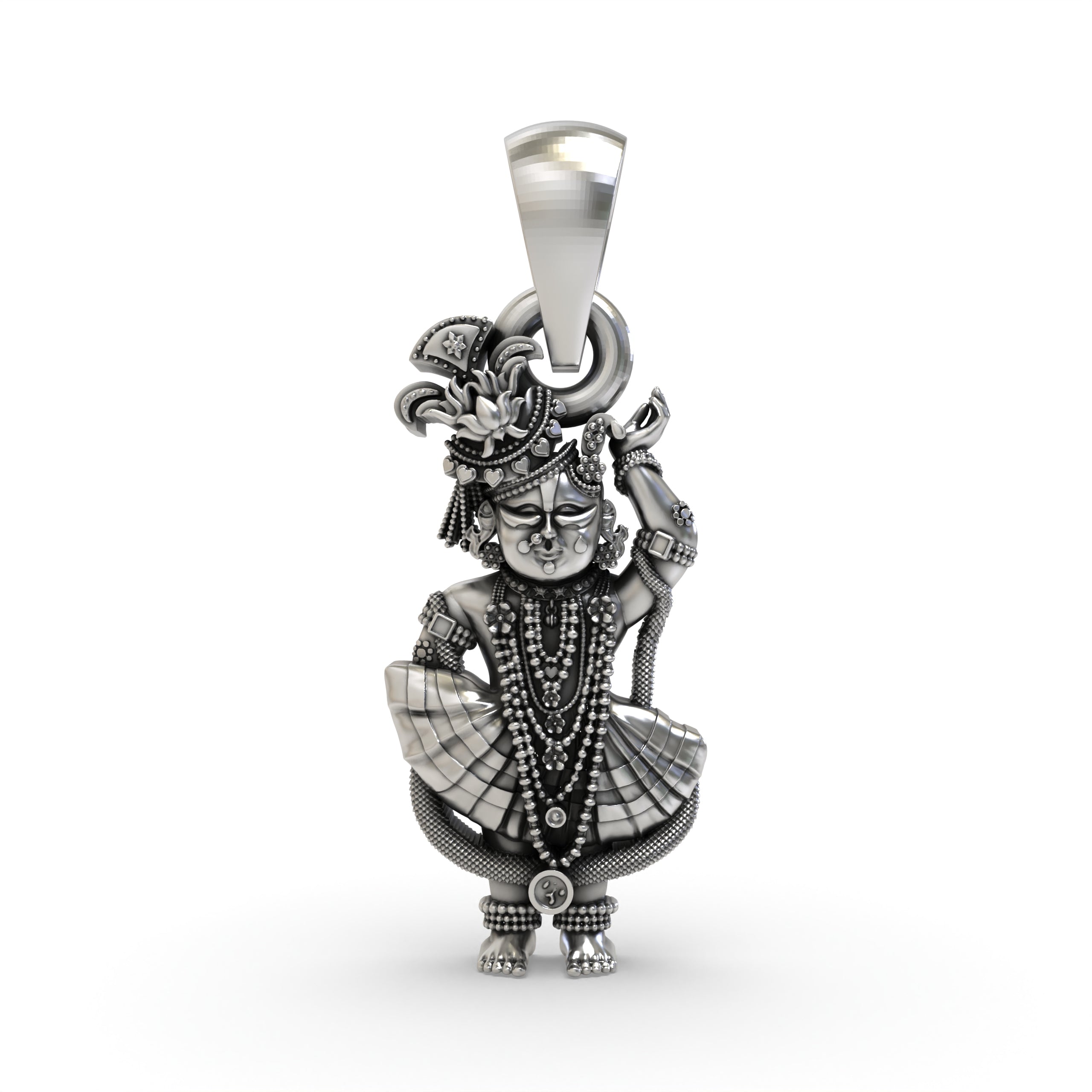 Shri Girdhar Lal Ji 925 Silver Pendant | Handcrafted Hindu God Jewelry | Spiritual Protection & Blessing Amulet