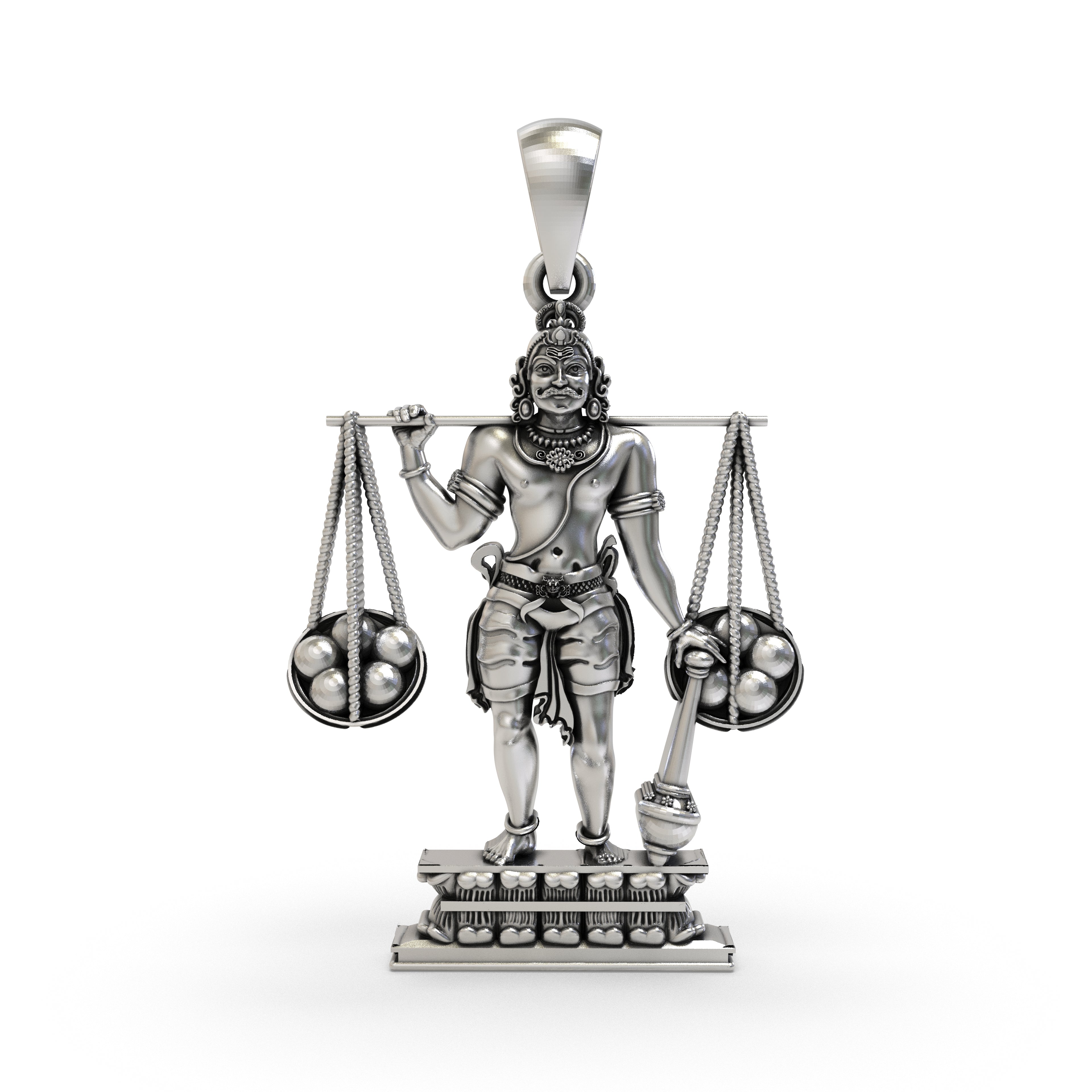 925 Silver Idumban Pendant | Tamil Murugan Devotee Guardian Locket