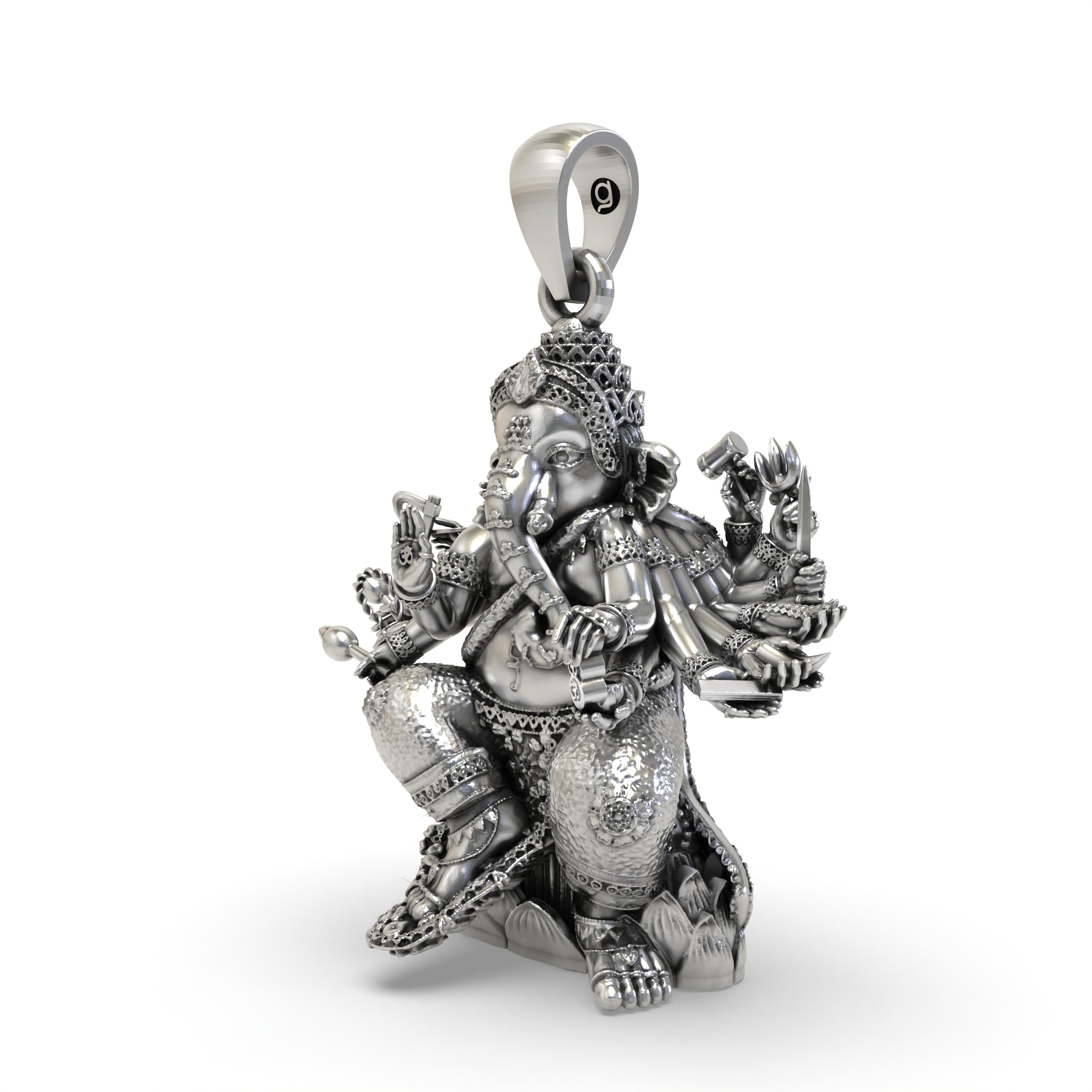 Anizors Vinayaka Sculpture Pendant | 925 Silver Ganesha Pendant