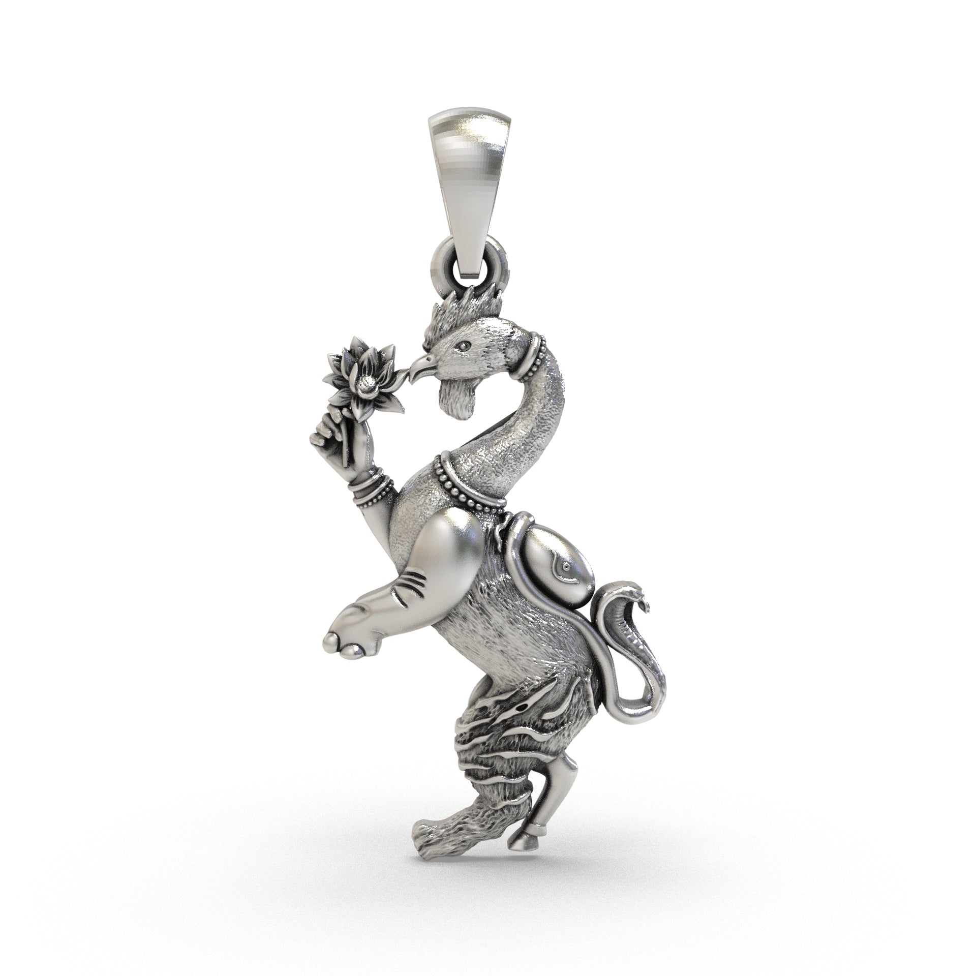 Navagunjara 925 Silver Pendant for Divine Protection & Vishnu Blessings