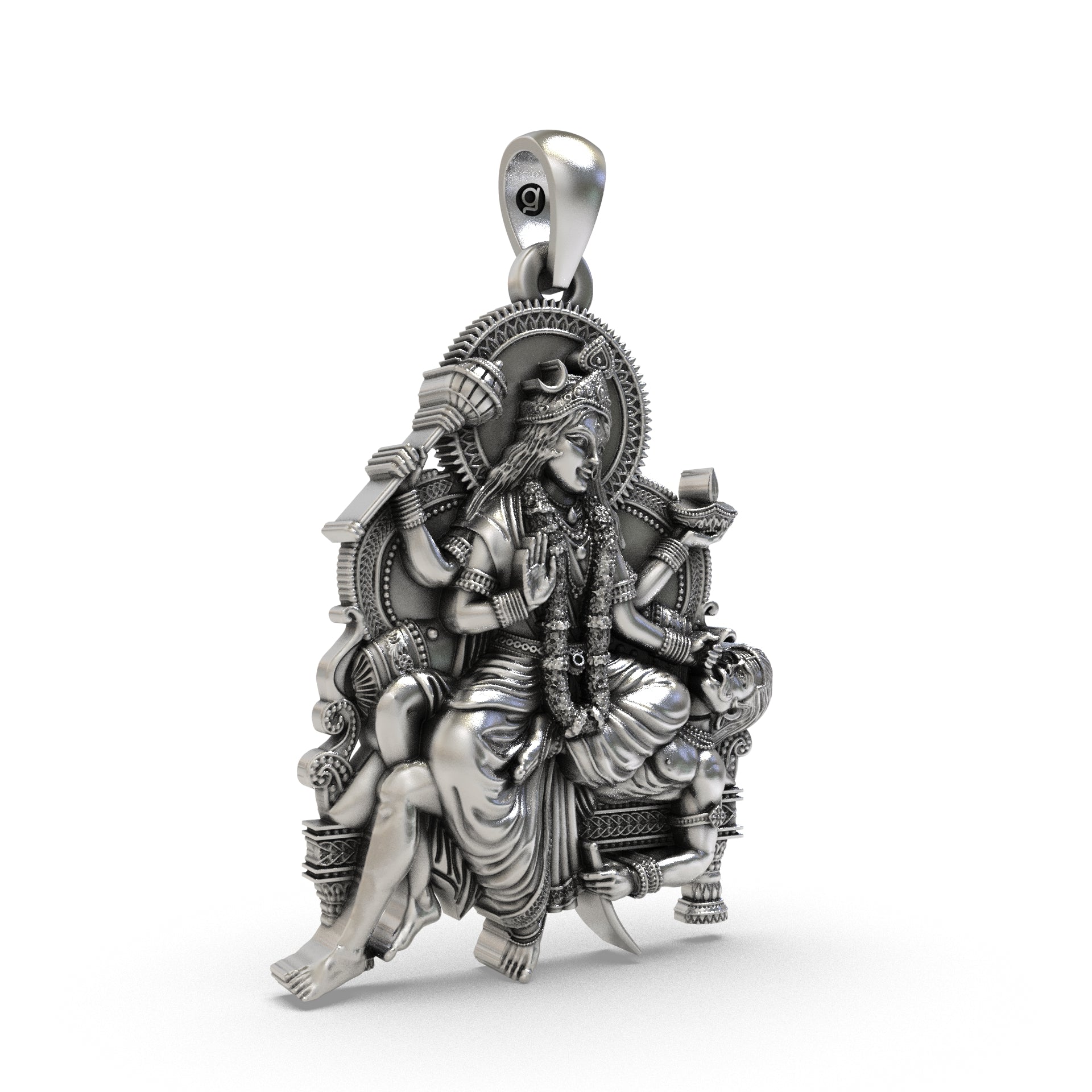 Maa Baglamukhi 925 Silver Pendant for Protection, Victory & Divine Shakti