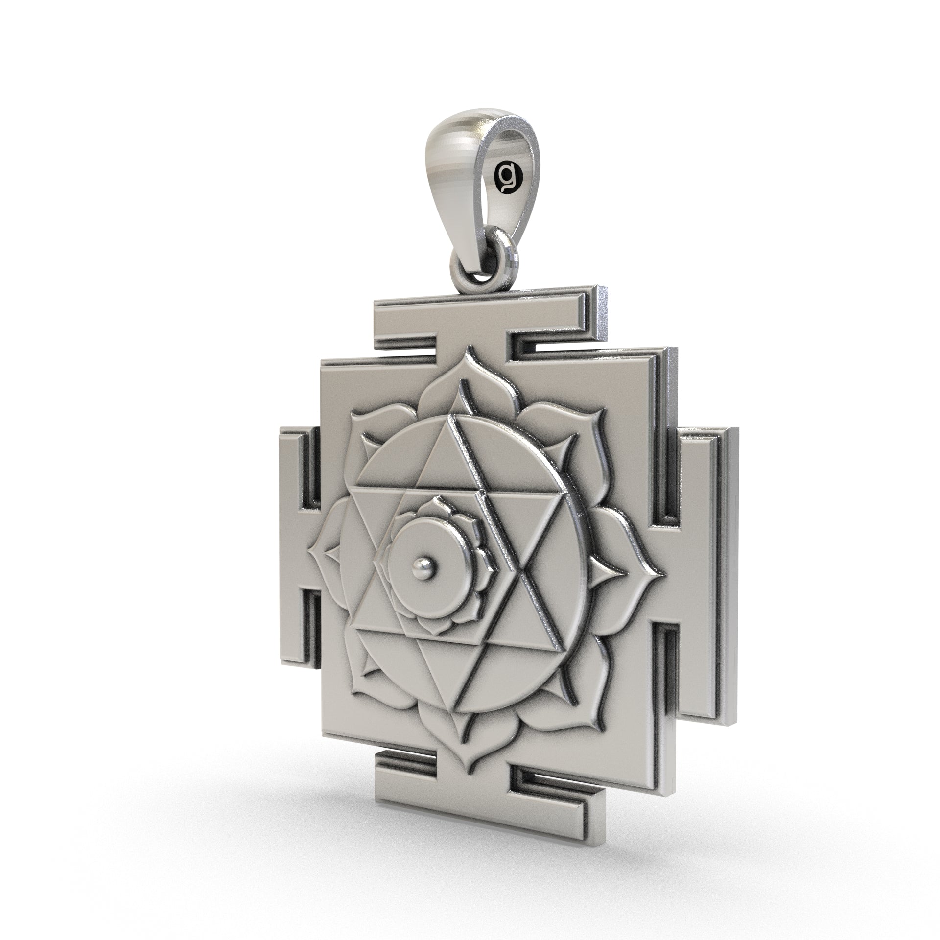 925 Silver Kamala Yantra Pendant – Sacred Symbol for Wealth, Prosperity & Positive Energy