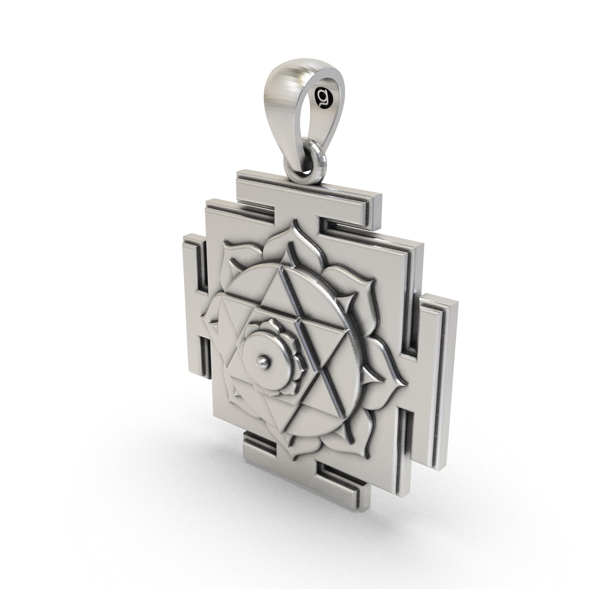 925 Silver Kamala Yantra Pendant – Sacred Symbol for Wealth, Prosperity & Positive Energy