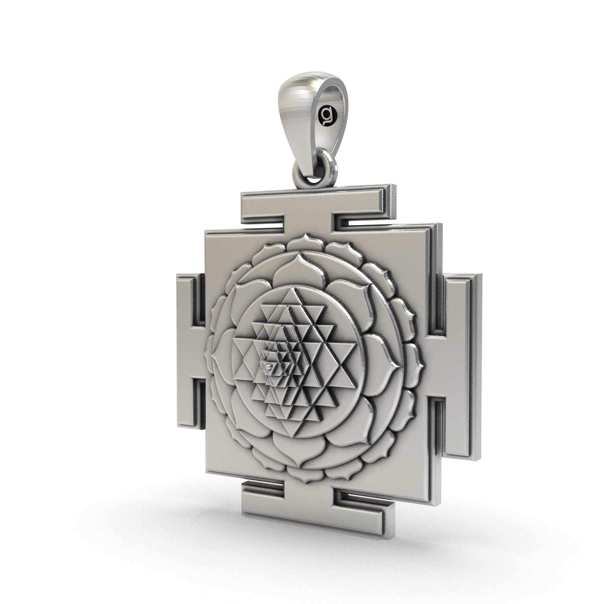 925 Silver Tripura Sundari Yantra Pendant – Sacred Symbol for Prosperity, Beauty & Divine Harmony