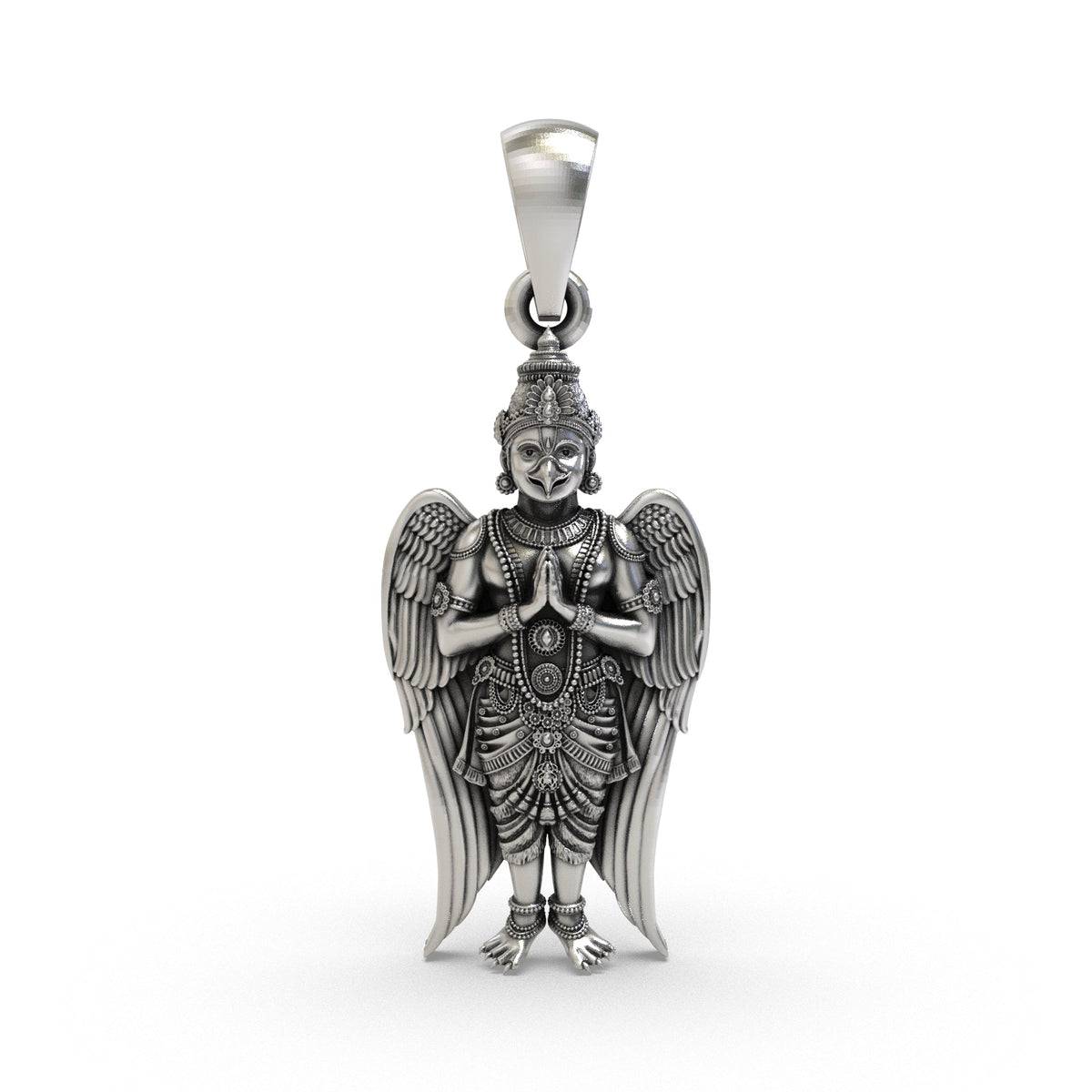 925 Silver Garuda Pendant – Sacred Vishnu Vahana Symbol for Protection, Courage & Divine Strength