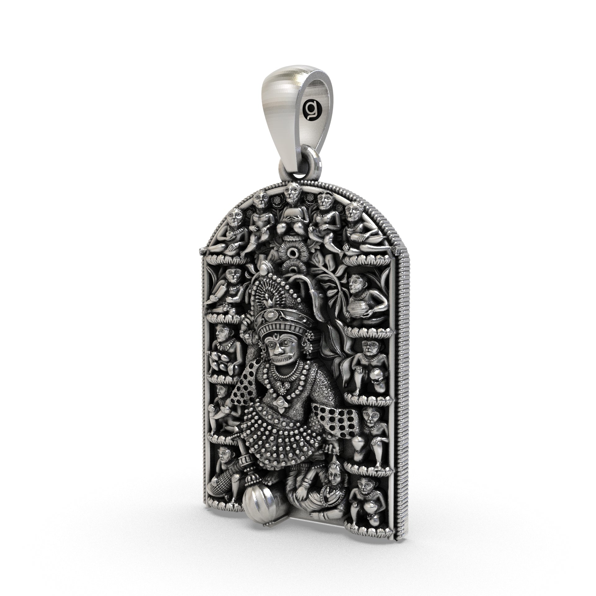 925 Silver Kashtbhanjan Dev Pendant – Sacred Hanuman Symbol for Protection, Strength & Trouble Removal