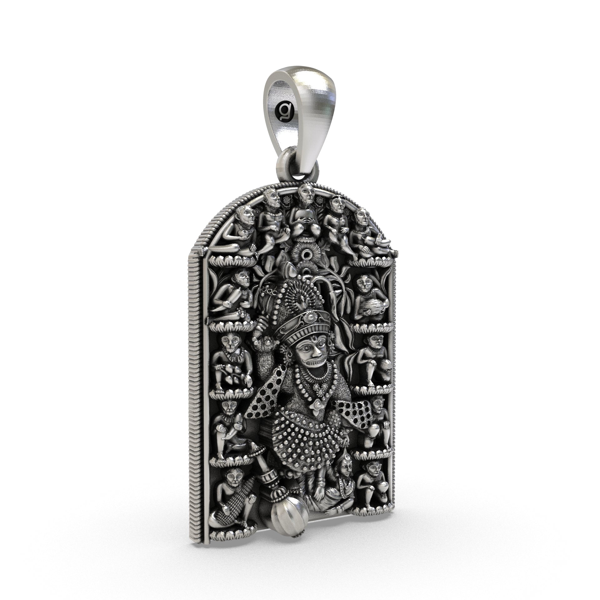 925 Silver Kashtbhanjan Dev Pendant – Sacred Hanuman Symbol for Protection, Strength & Trouble Removal