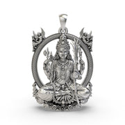 925 silver Tripura Sundari pendant front view