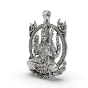 Close-up Lalita Devi silver pendant detailing