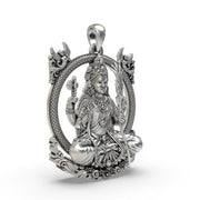 Handcrafted 925 silver goddess pendant angle view