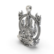 Luxury sterling silver Tripura Sundari necklace pendant