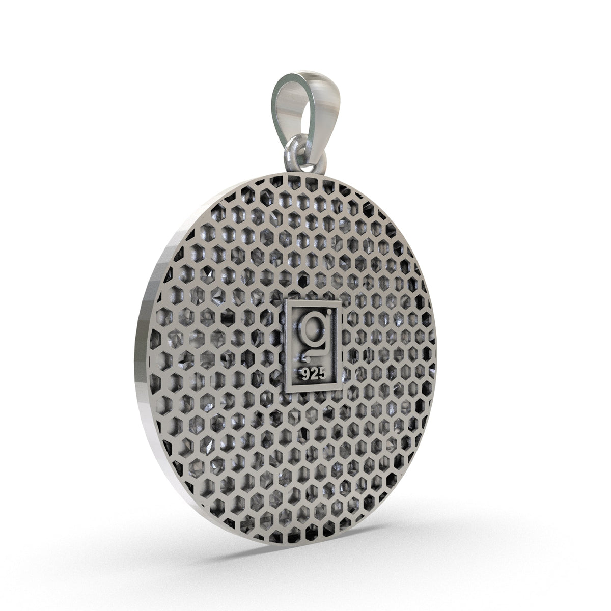 Navagraha silver pendant back detailed design