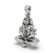 Meditating Hanuman Ji Pendant in 925 Silver | Spiritual Jewelry for Men & Women | Lord Ram in Heart Design