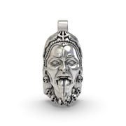 925 silver Kali Maa face pendant front view