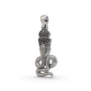 Oxidized Gogaji pendant with crowned cobra detailing