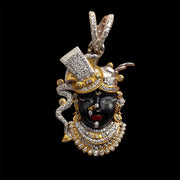925 Silver Shrinathji Face Pendant with Premium Enamel & High-Quality Diamond Work