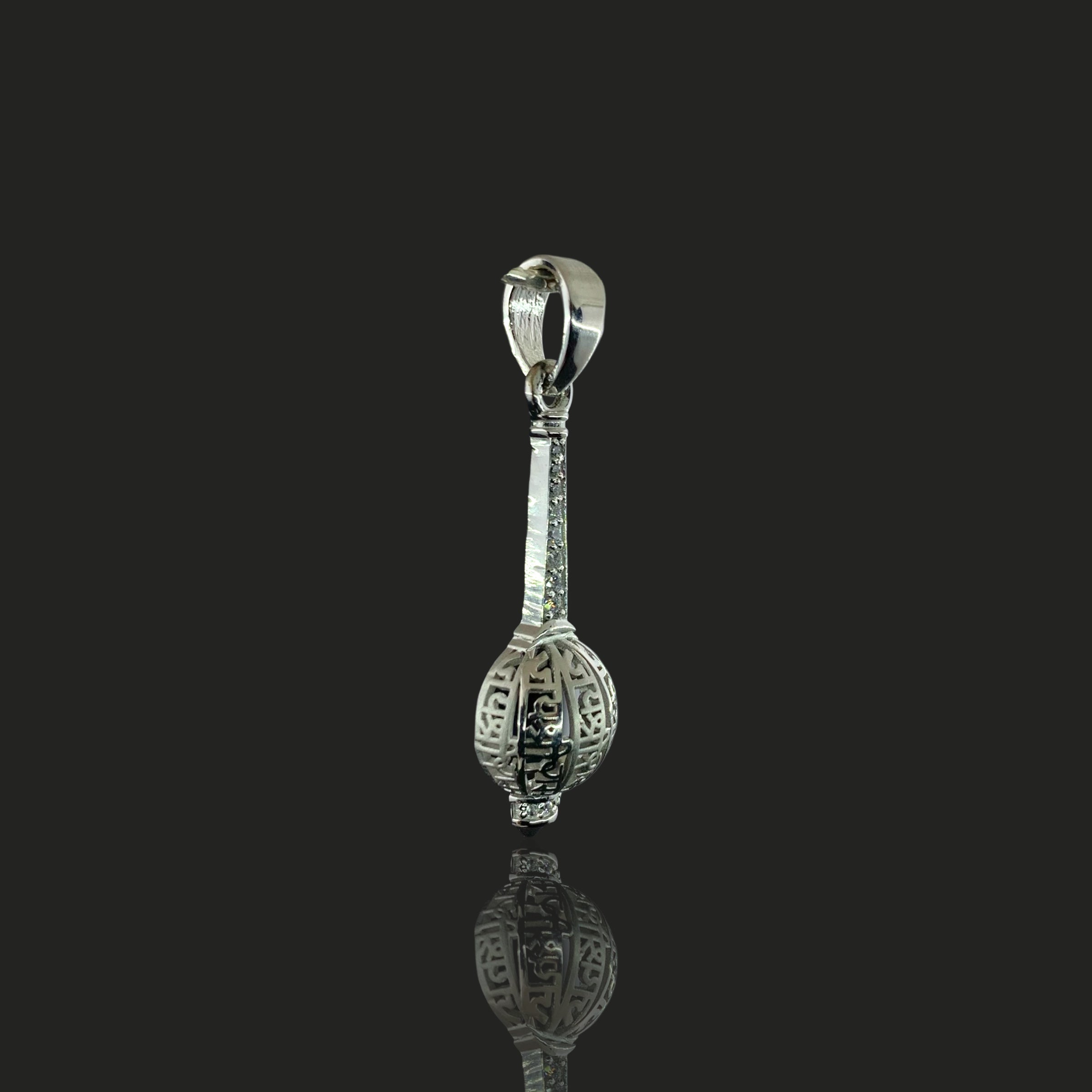 925 Sterling Silver Hanuman Gada Pendant | Bajrangbali Mace Locket | Hindu Spiritual Protection Jewelry Gift