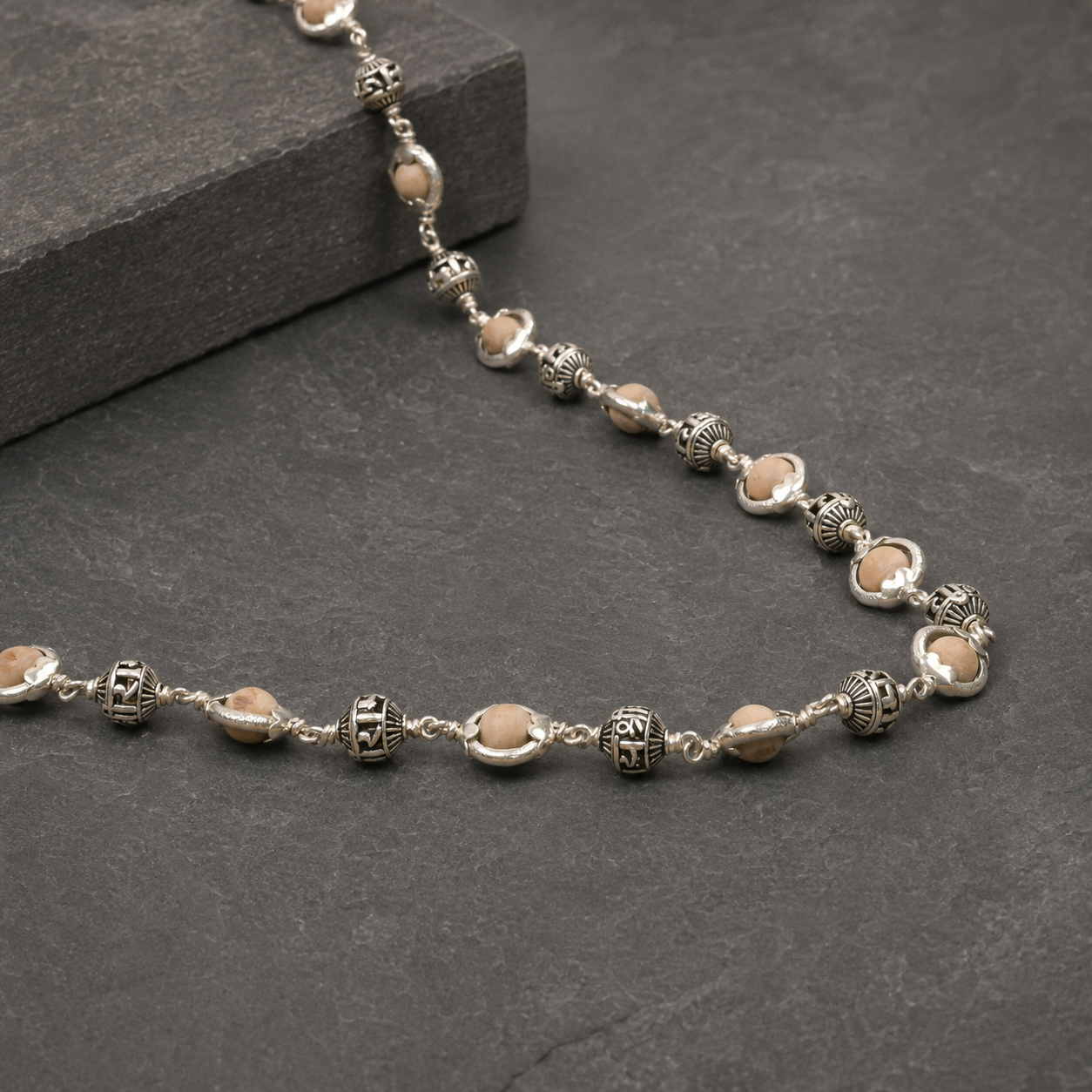Jay Shree Ram 925 silver Tulsi capping mala